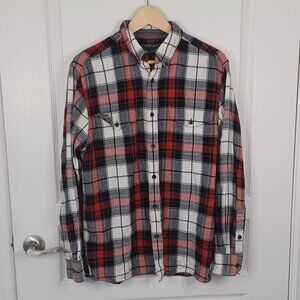 Woolrich Cotton Flannel Shirt Men's Medium Red Plaid Countryside Workwear